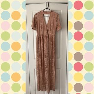 Dusty Rose Lace Maxi Dress